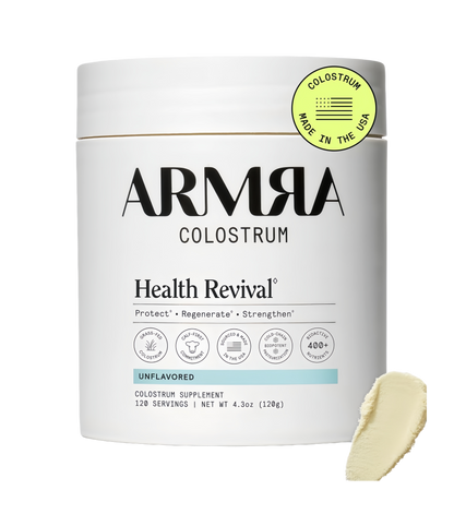ARMRA Colostrum Powder | Unflavored | Gut Health & Bloating | Skin & Hair | Immunity | Keto, Gluten & Fat-Free | 120 Servings