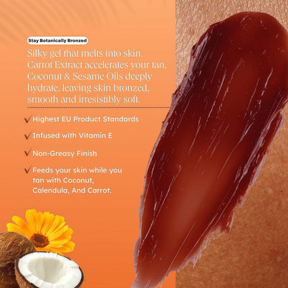 Carroten Intensive Tanning Gel | Browning Tan Accelerator | Non-Greasy, Water-Resistant with Carrot and Coconut Oil | Vitamin A & E For Moisture & Hydration | Made in Greece | 5 Fl Oz