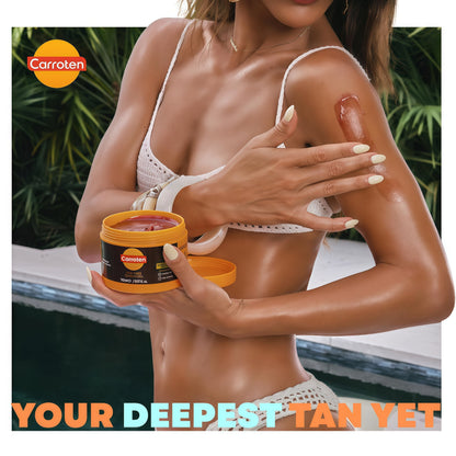 Carroten Intensive Tanning Gel | Browning Tan Accelerator | Non-Greasy, Water-Resistant with Carrot and Coconut Oil | Vitamin A & E For Moisture & Hydration | Made in Greece | 5 Fl Oz